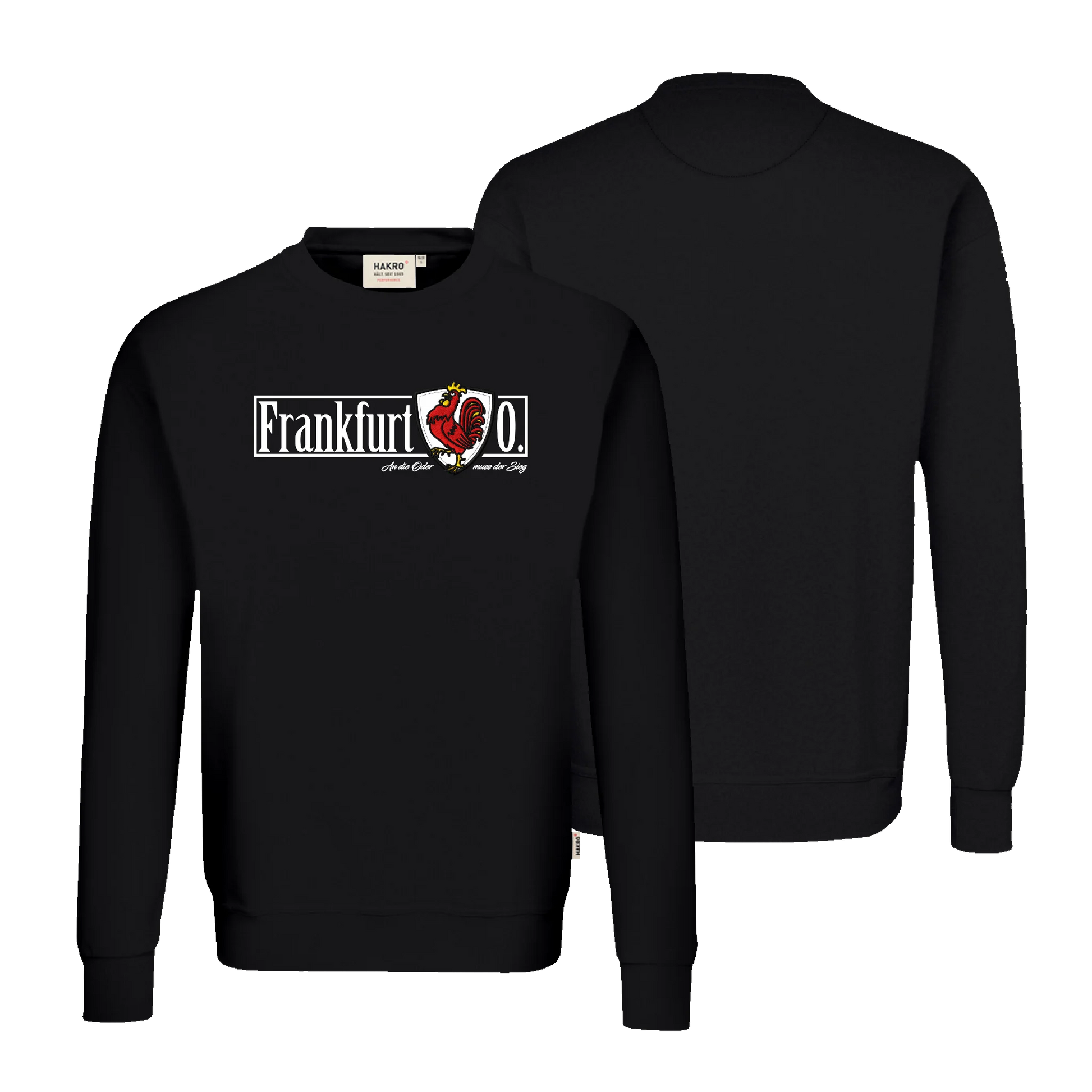 Frankfurt Oder - Pullover mit Hahn - Stick- und Druckkombination - FFFF Kollektion - shirtidee.shop