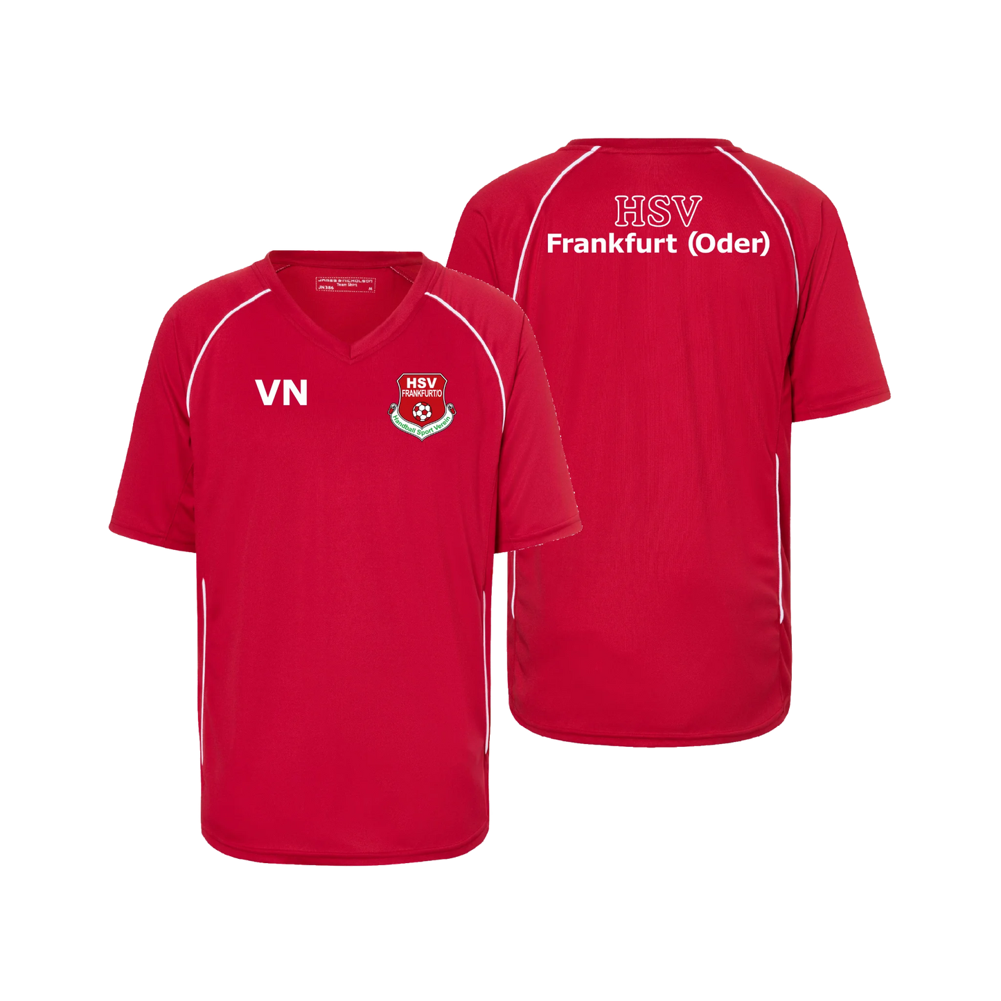 HSV Kindertrikot rot Front und Rückansicht - shirtidee.shop