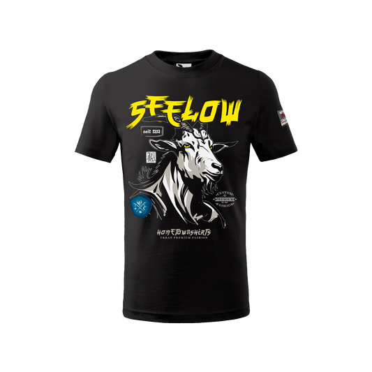 Seelow Ziegenbock Portrait - Kinder T-Shirt BlackEdition