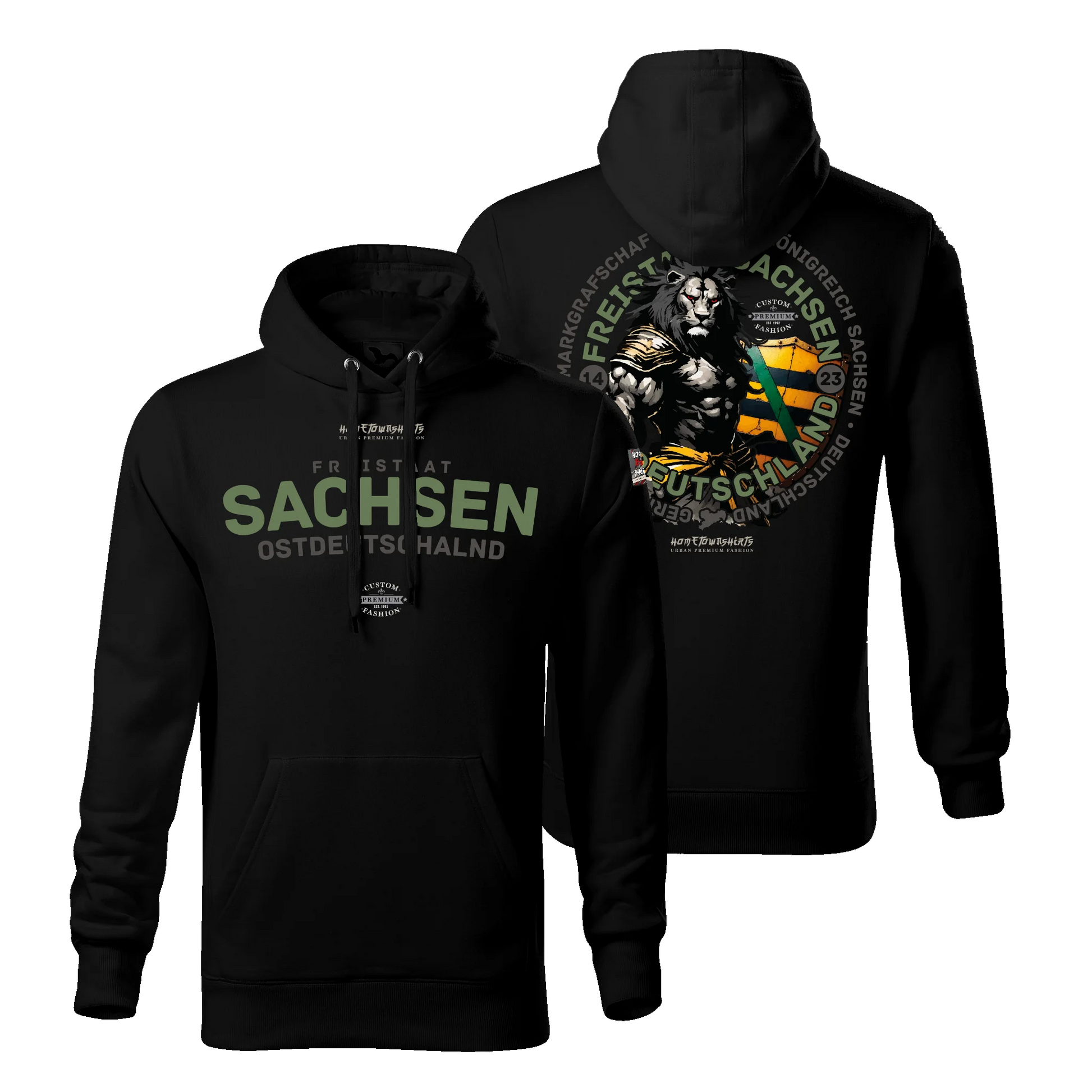 Sachsen Herren Hoody - Dark Edition - schwarz - HomeTownShirts.de
