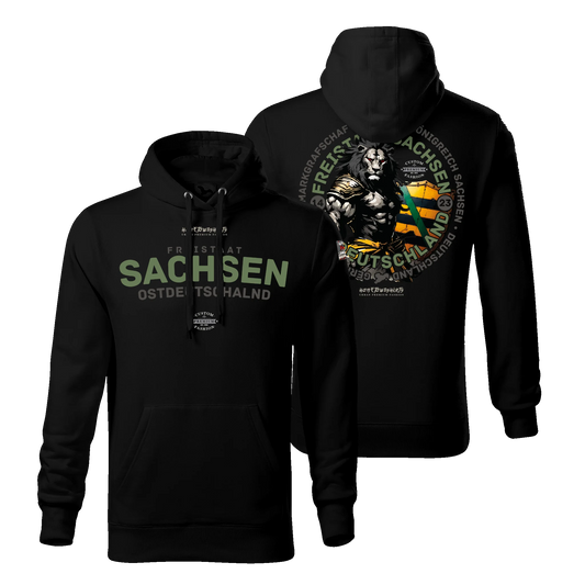 Sachsen Herren Hoody - Dark Edition - schwarz - HomeTownShirts.de