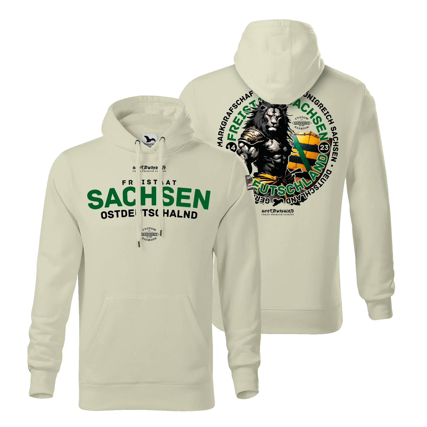 Sachsen Herren Hoody - Light Edition - mandel - HomeTownShirts.de