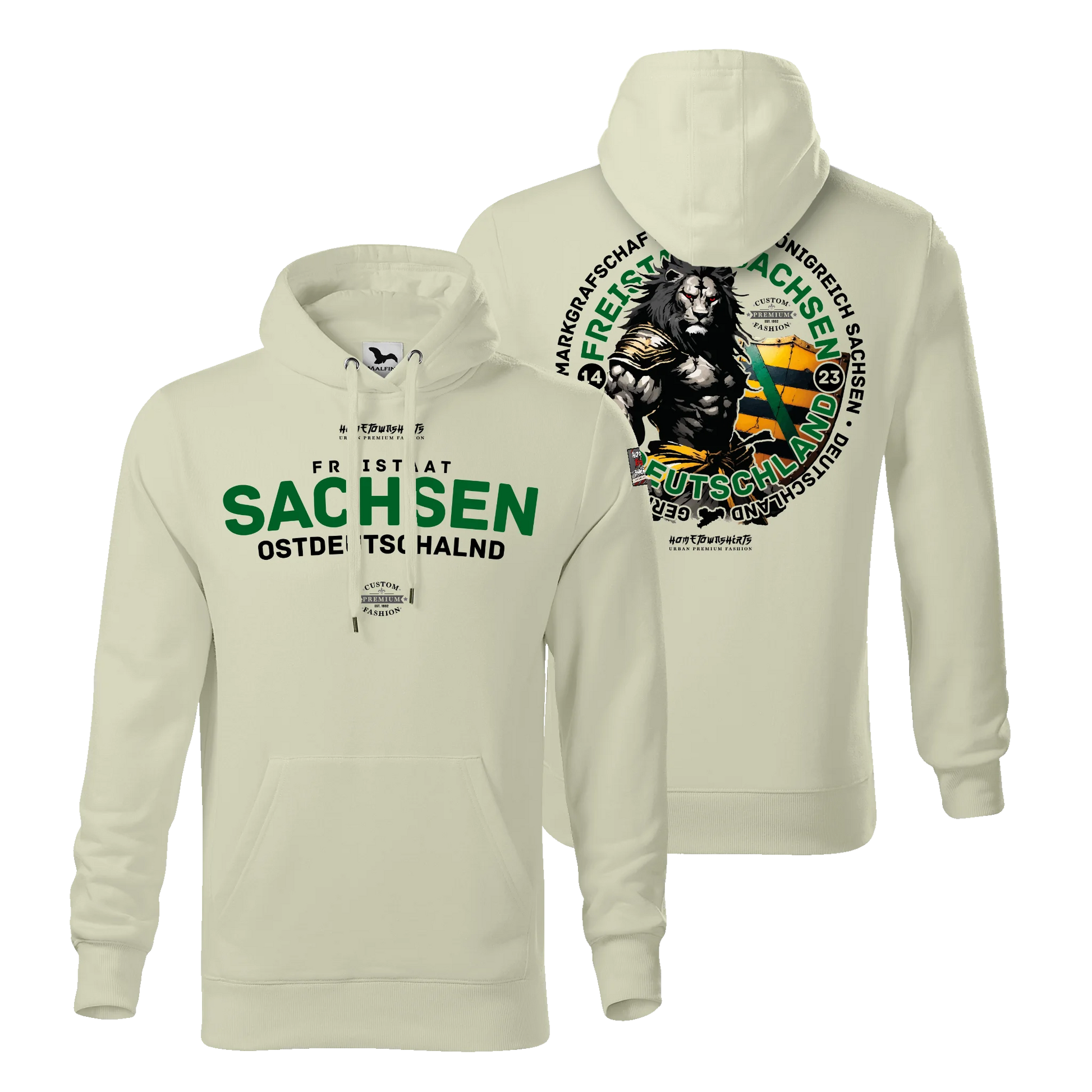 Sachsen Herren Hoody - Light Edition - mandel - HomeTownShirts.de