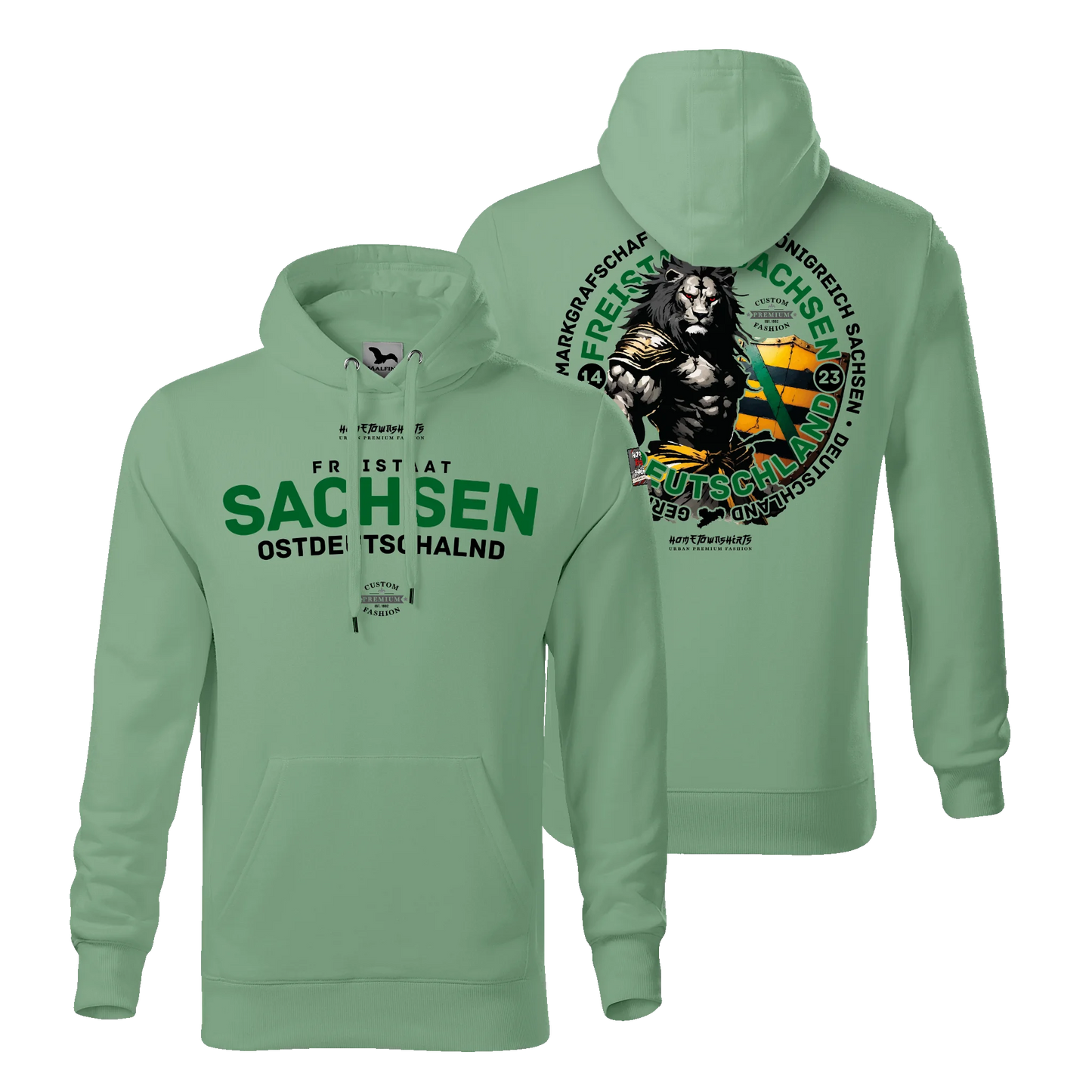 Sachsen Herren Hoody - Light Edition - sage - HomeTownShirts.de