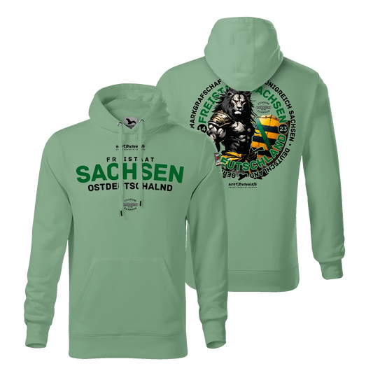 Sachsen Herren Hoody - Light Edition - sage - HomeTownShirts.de