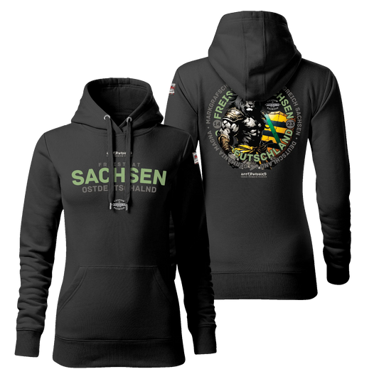 Sachsen Damen Hoody - Dark Edition - black - HomeTownShirts.de