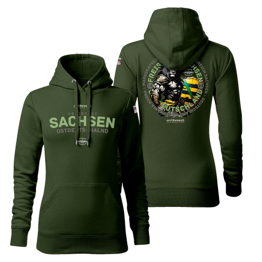 Sachsen Damen Hoody - Dark Edition - military - HomeTownShirts.de