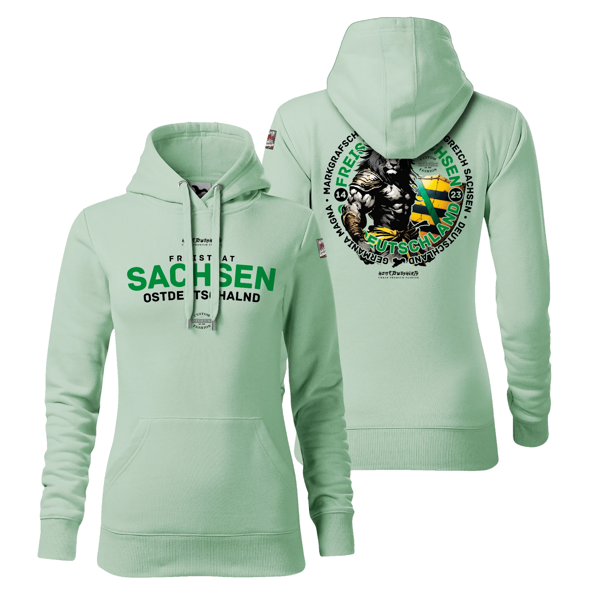Sachsen Damen Hoody - Light Edition - sage - HomeTownShirts.de