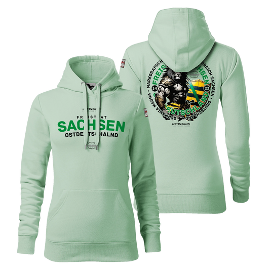 Sachsen Damen Hoody - Light Edition - sage - HomeTownShirts.de