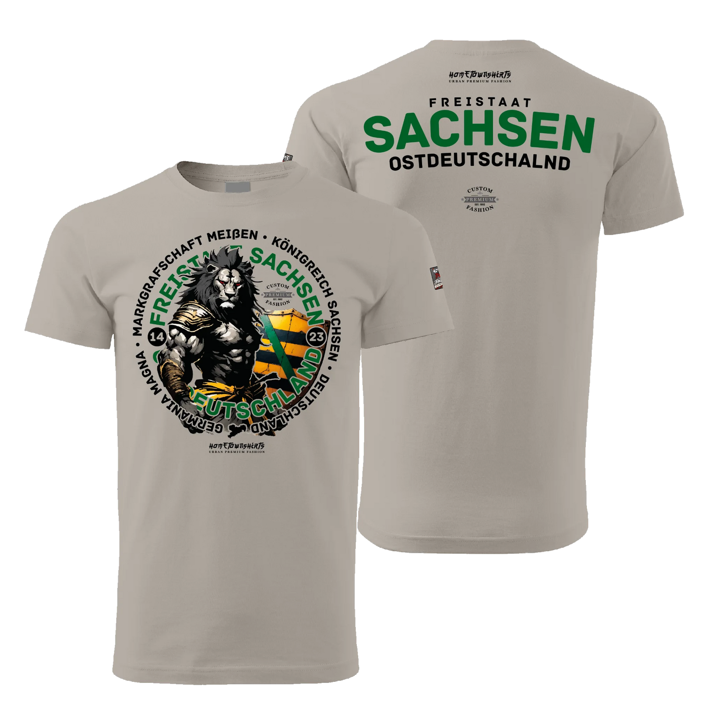 Sachsen Herren T-Shirt - Light Edition - eisgrau - hometownshirts.de