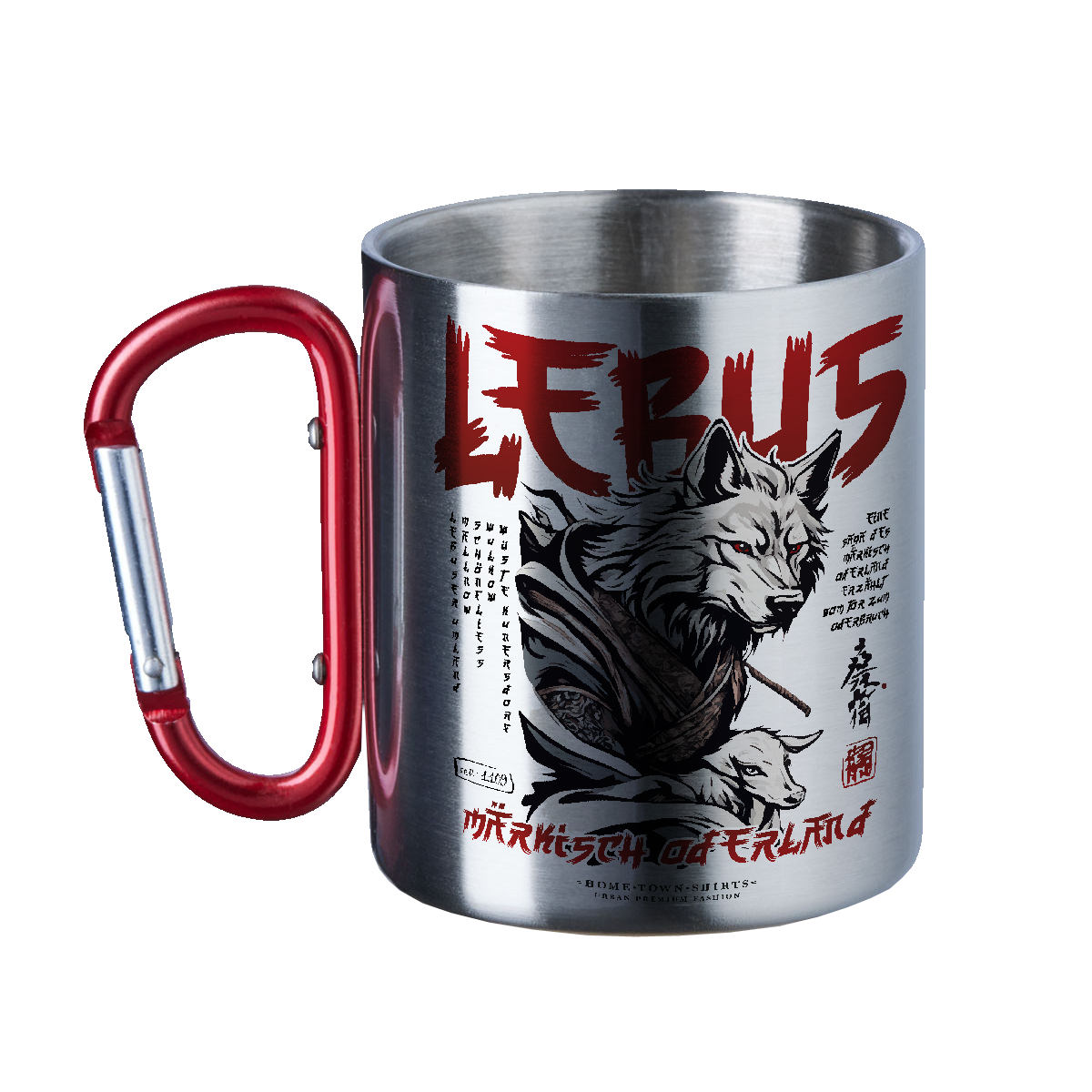  - Lebus - Samurai Edition - Edelstahltasse mit Karabiner - shirtidee.shop -  - #tag1# - #tag2# - #tag3# - #tag4#