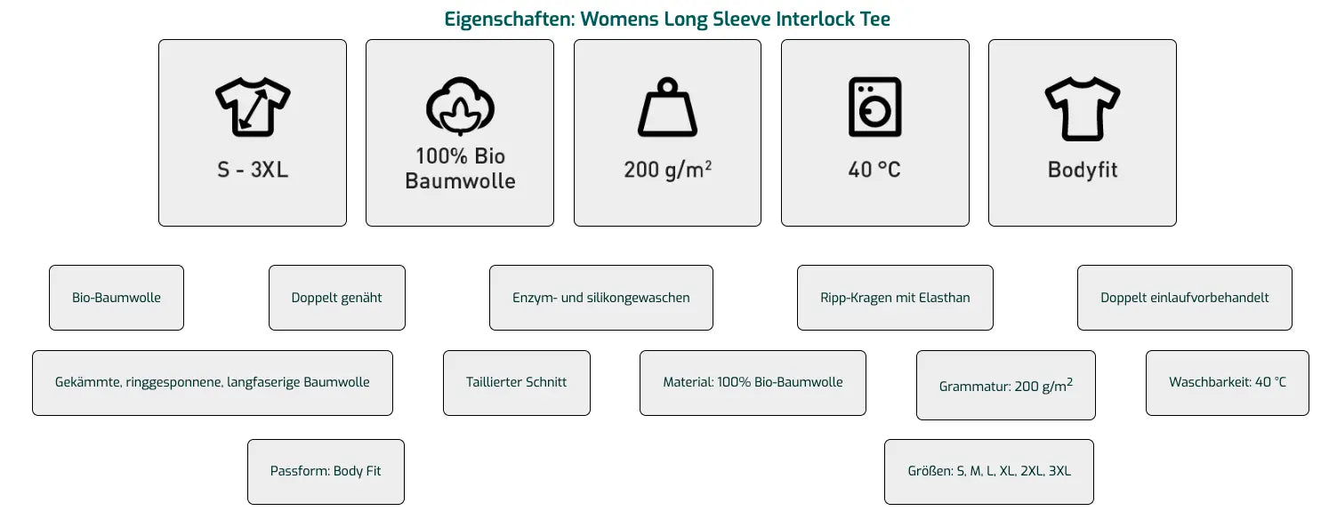 kuz - Womens Long Sleeve Interlock Tee für Trainer - shirtidee.shop