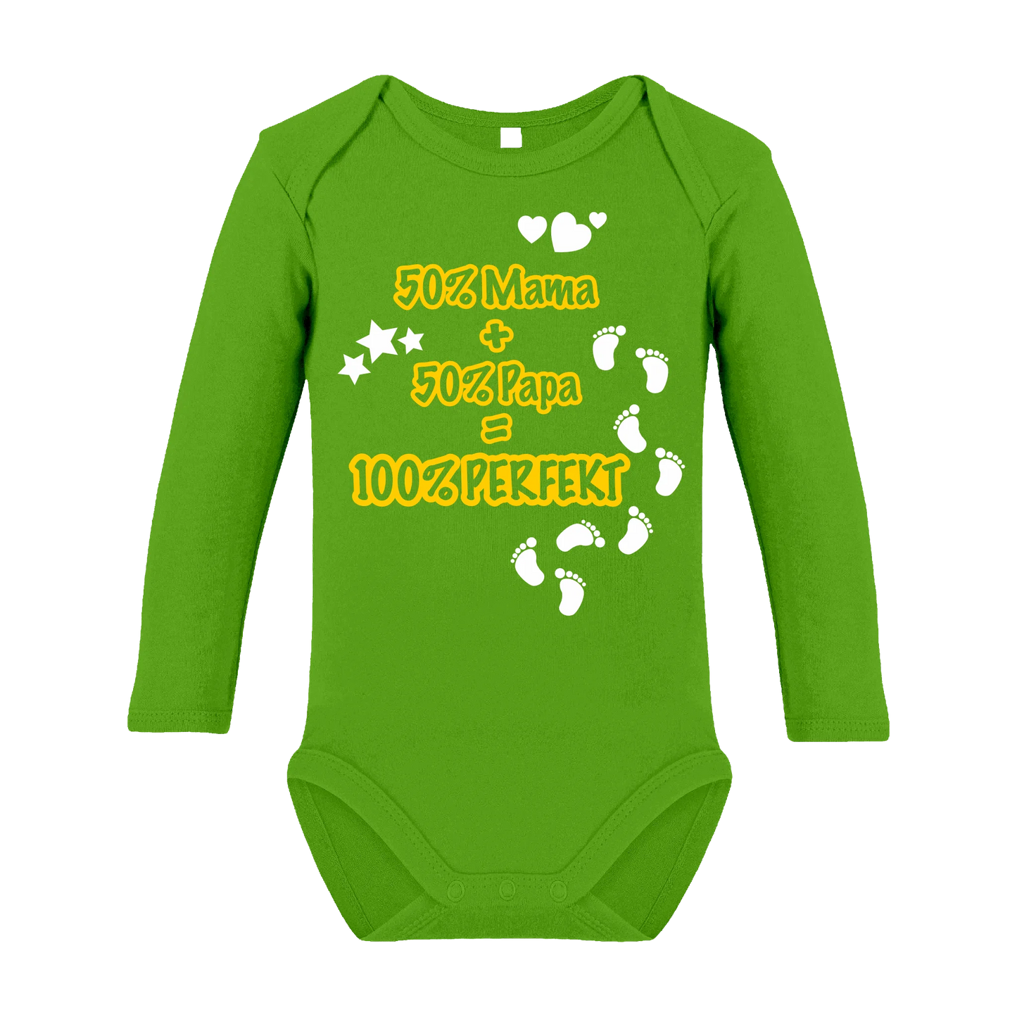 50% Mama + 50% Papa Babybody kurz- und langarm