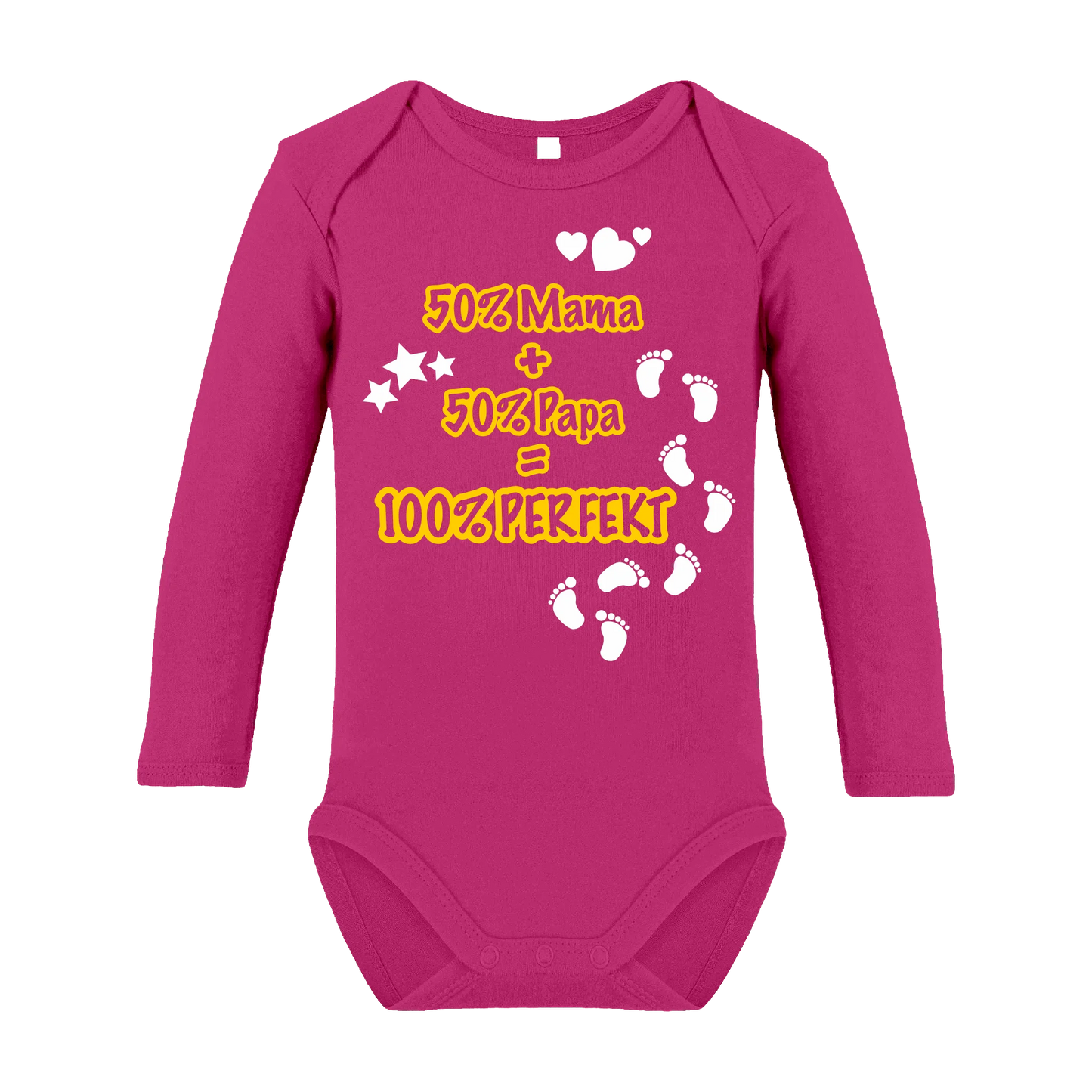 50% Mama + 50% Papa Babybody kurz- und langarm