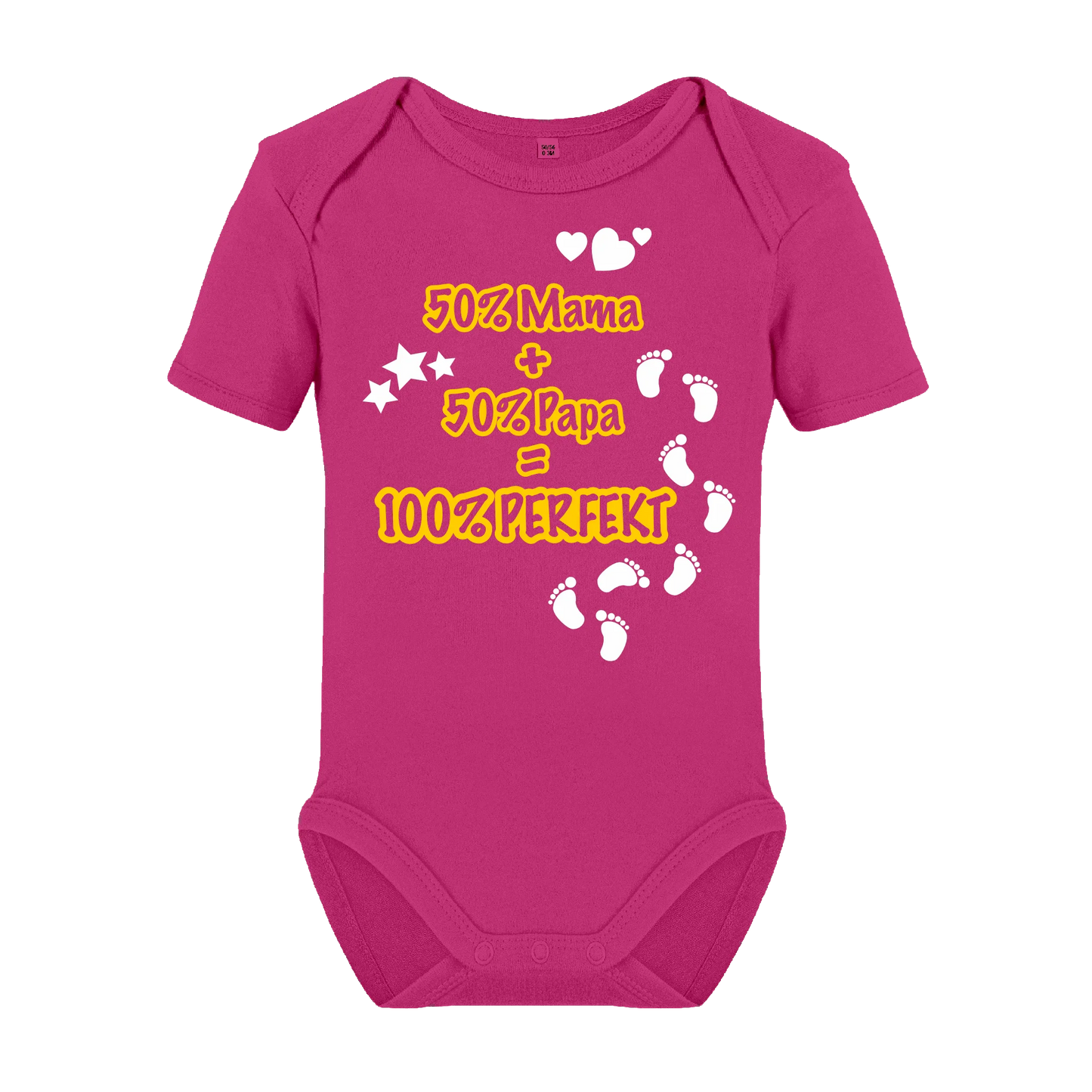 50% Mama + 50% Papa Babybody kurz- und langarm