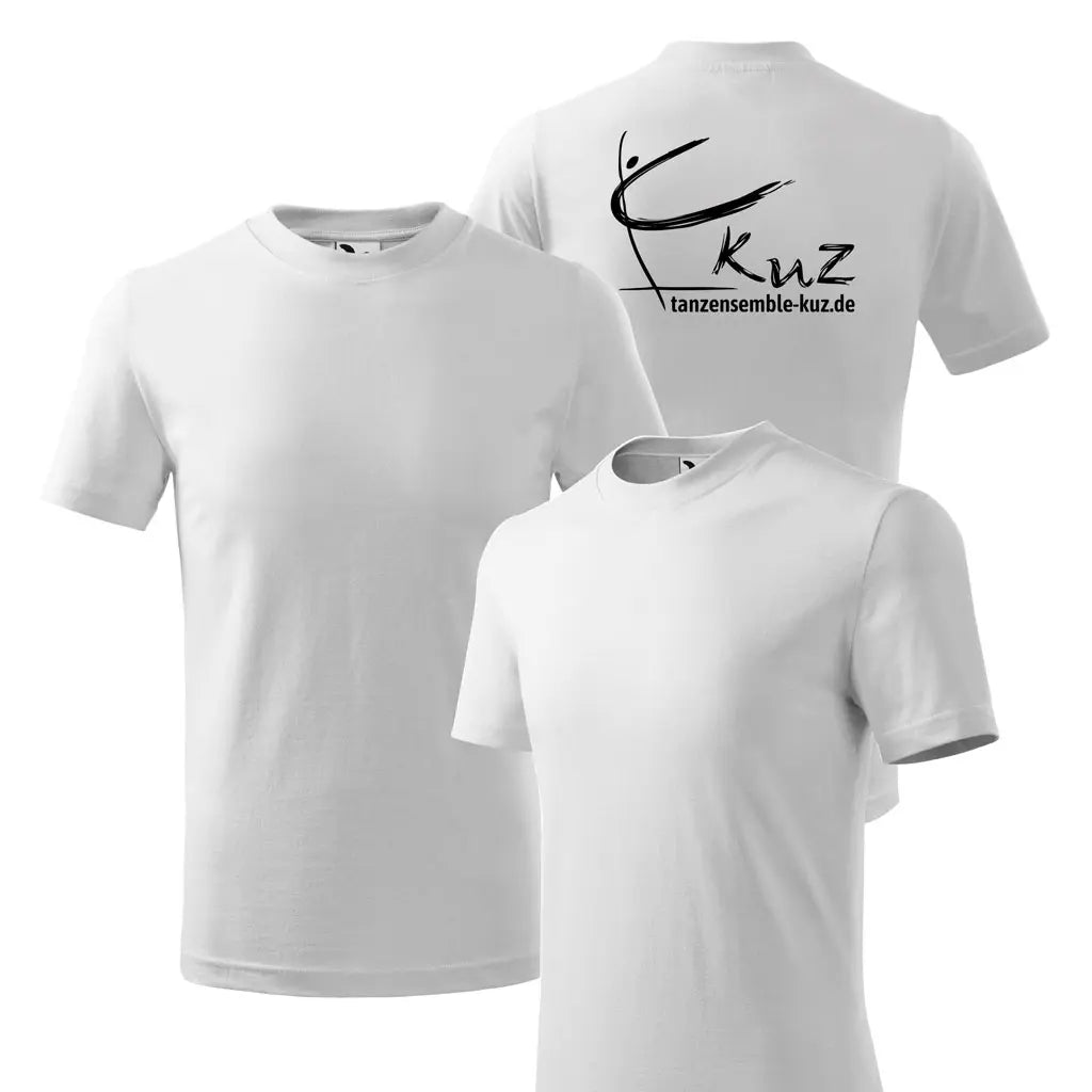 Tanzensemble kuz - Kinder T-Shirt weiß - in allen Größen - Front, Rücken und Seitenansicht - shirtidee.shop