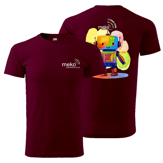 meko Unisex T-Shirt mit Mekolino-Roboter granet bordeaux - shirtidee.shop