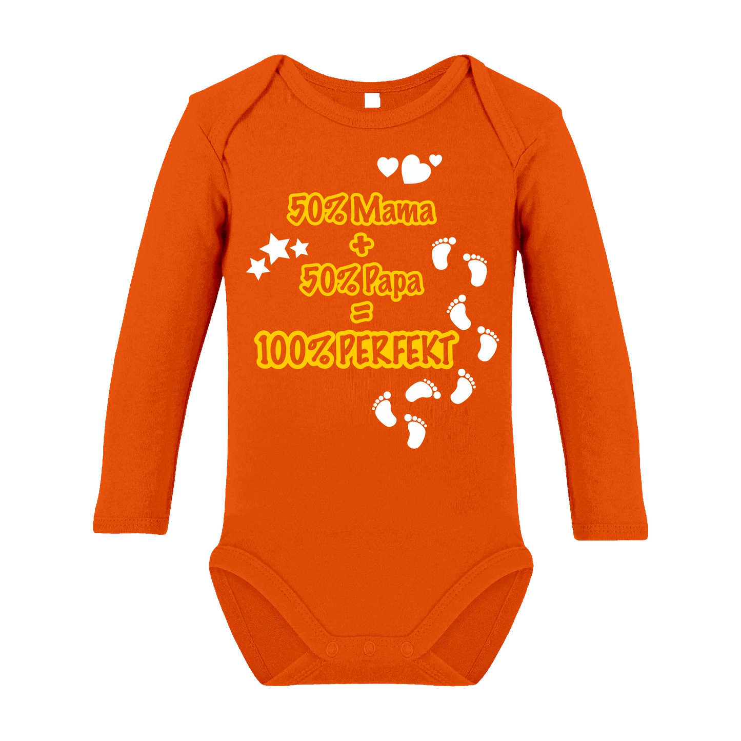 50% Mama + 50% Papa Babybody kurz- und langarm