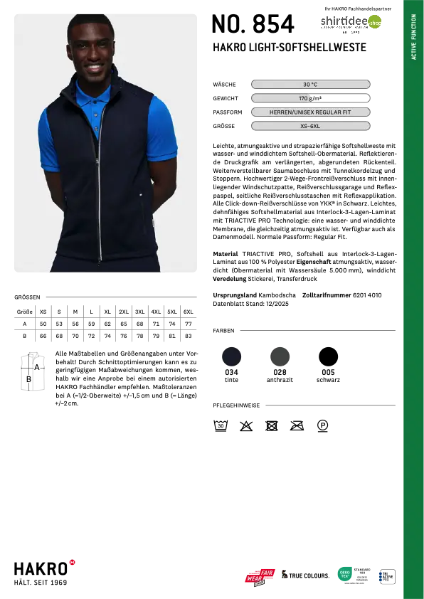 NP - 854 - Herren Softshellweste