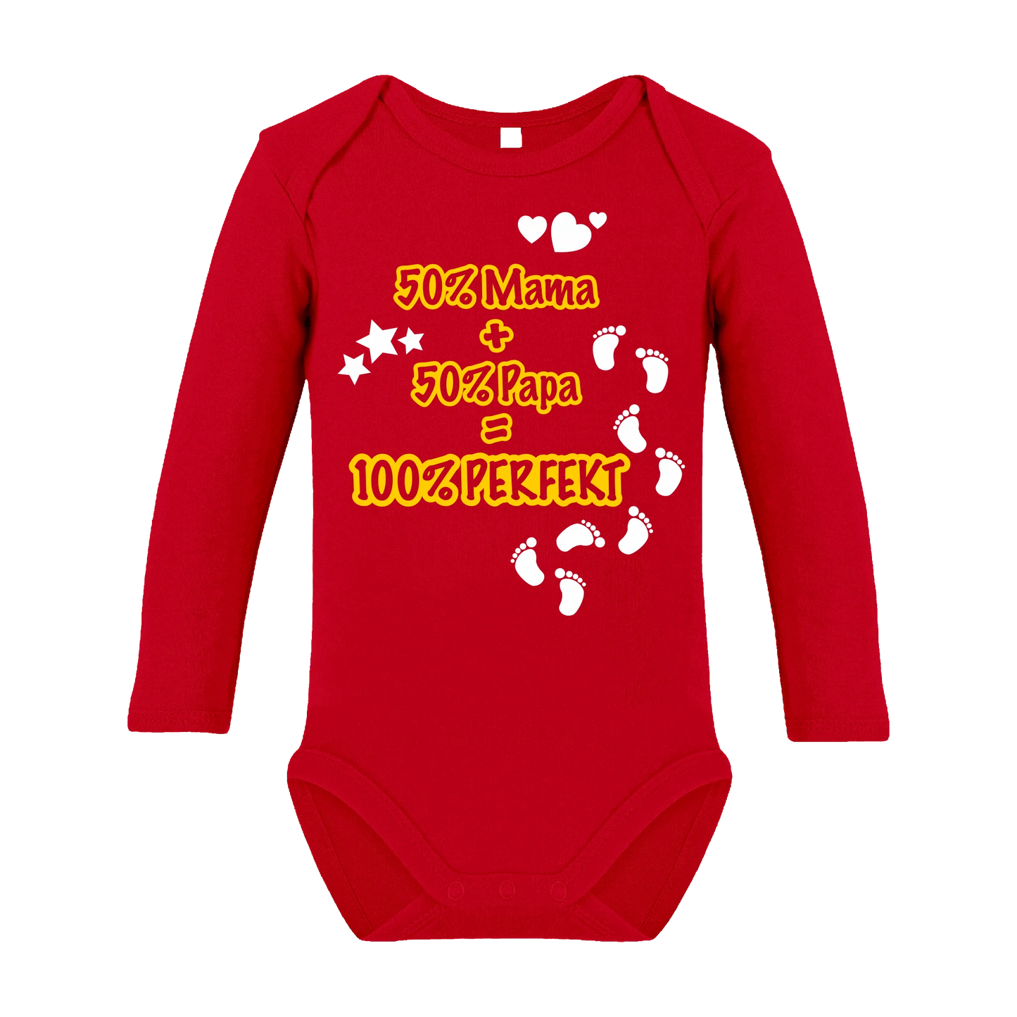 50% Mama + 50% Papa Babybody kurz- und langarm