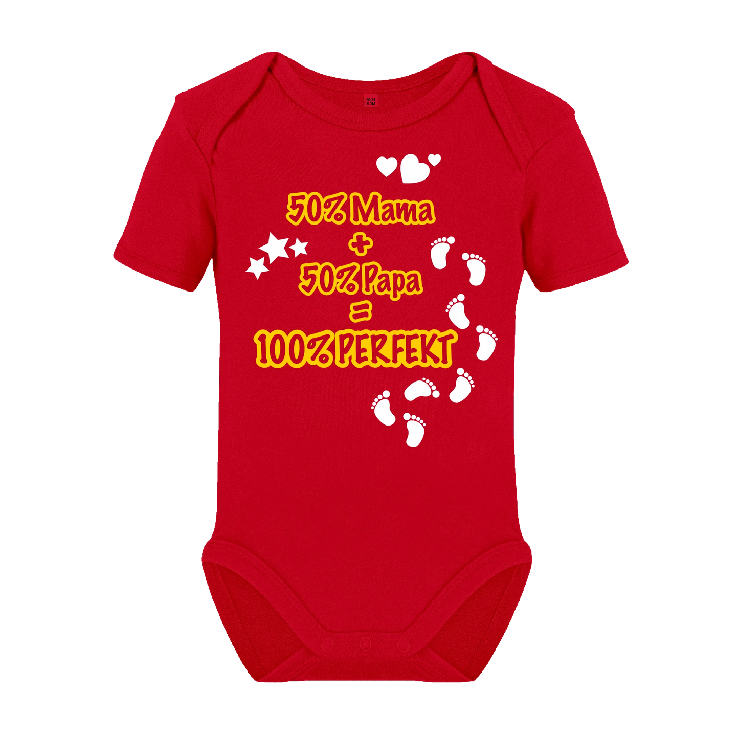 50% Mama + 50% Papa Babybody kurz- und langarm