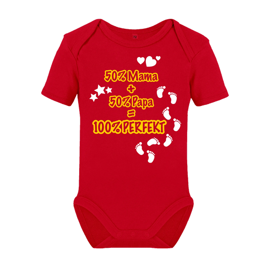 50% Mama + 50% Papa Babybody kurz- und langarm - shirtidee.shop
