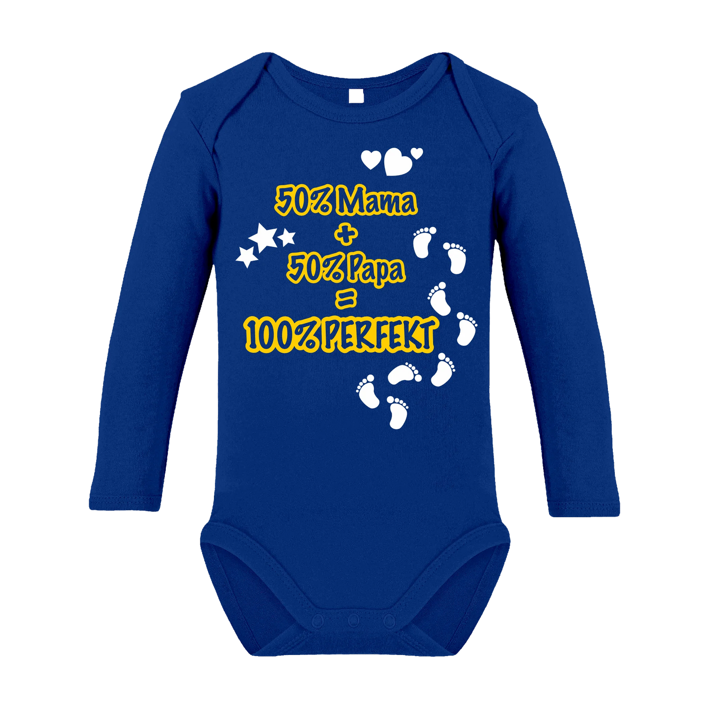 50% Mama + 50% Papa Babybody kurz- und langarm