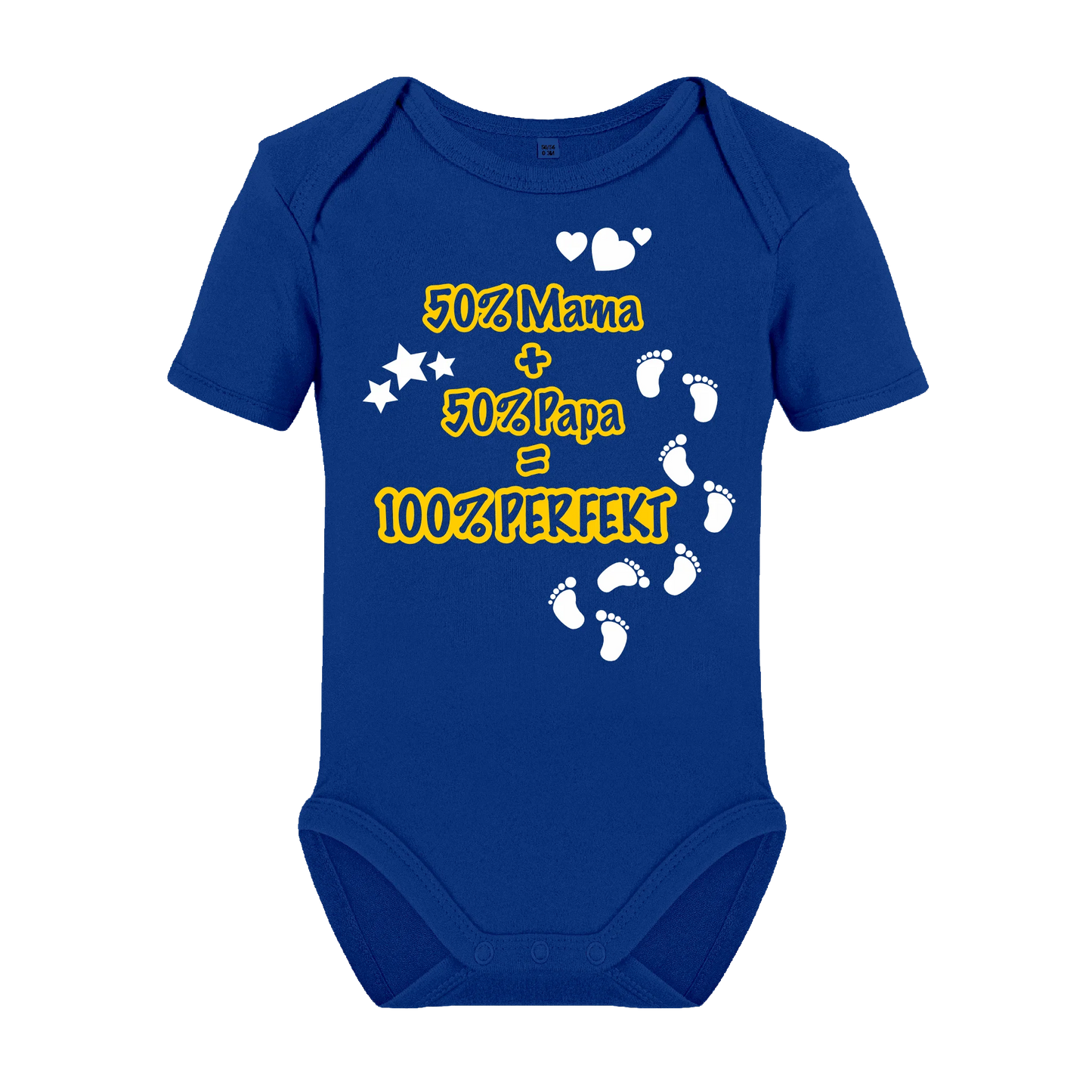 50% Mama + 50% Papa Babybody kurz- und langarm